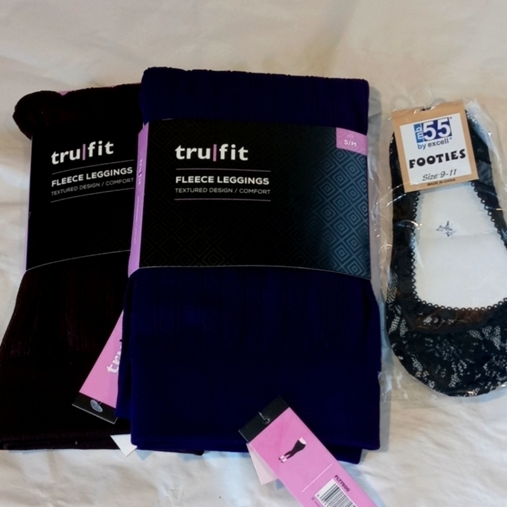 Bundle of fleece leggings and footies